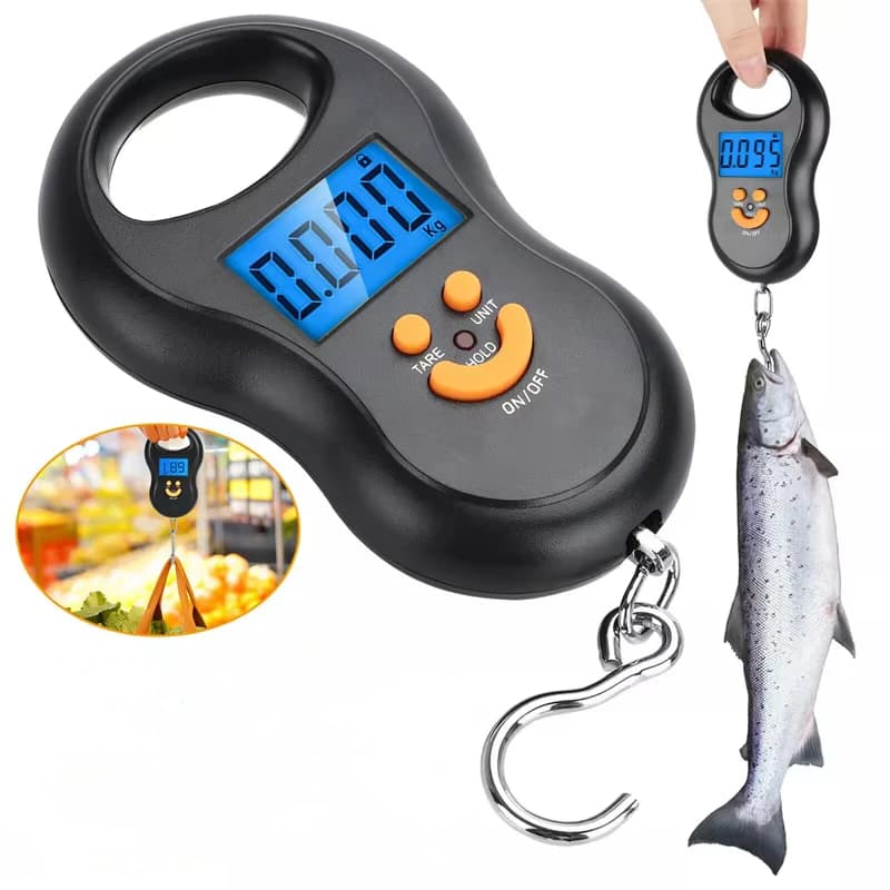 Balance numérique suspendue 50kg cuisine pêche - Pèse-poche LCD rétroéclairé voyage bagages poids