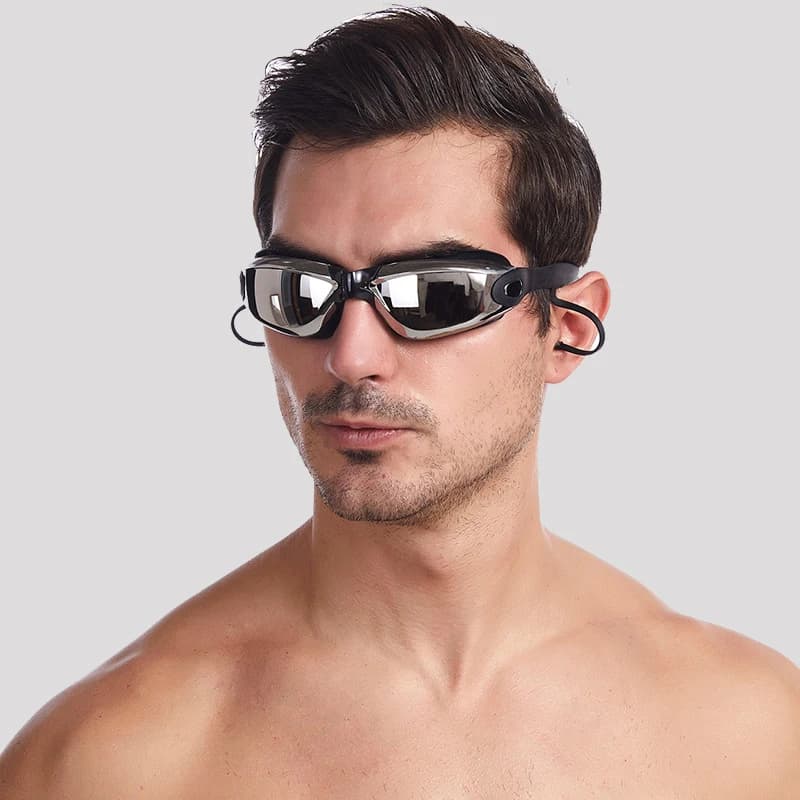 Lunettes de natation myopie adultes professionnelles étanches anti-buée UV avec bouchons