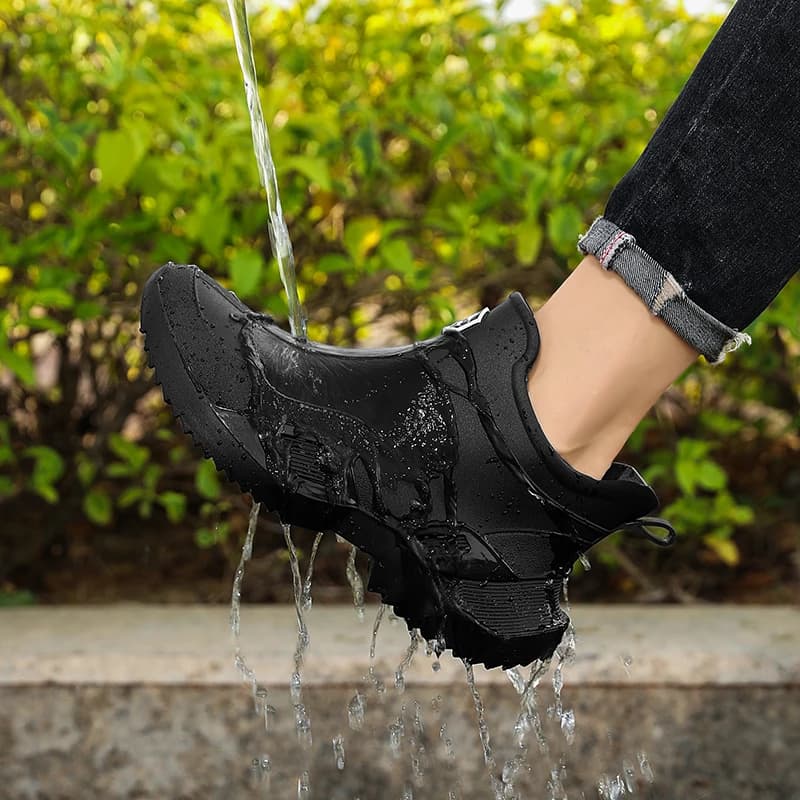 Chaussures de pluie homme courtes antidérapantes résistantes pêche cuisine bottes caoutchouc