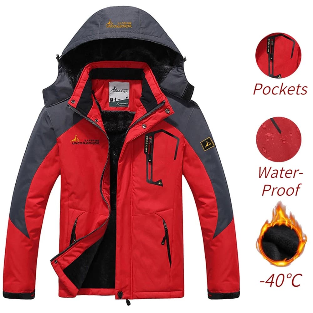 Parka d'hiver pour homme épais chaud coupe-vent fourrure militaire à capuche anorak