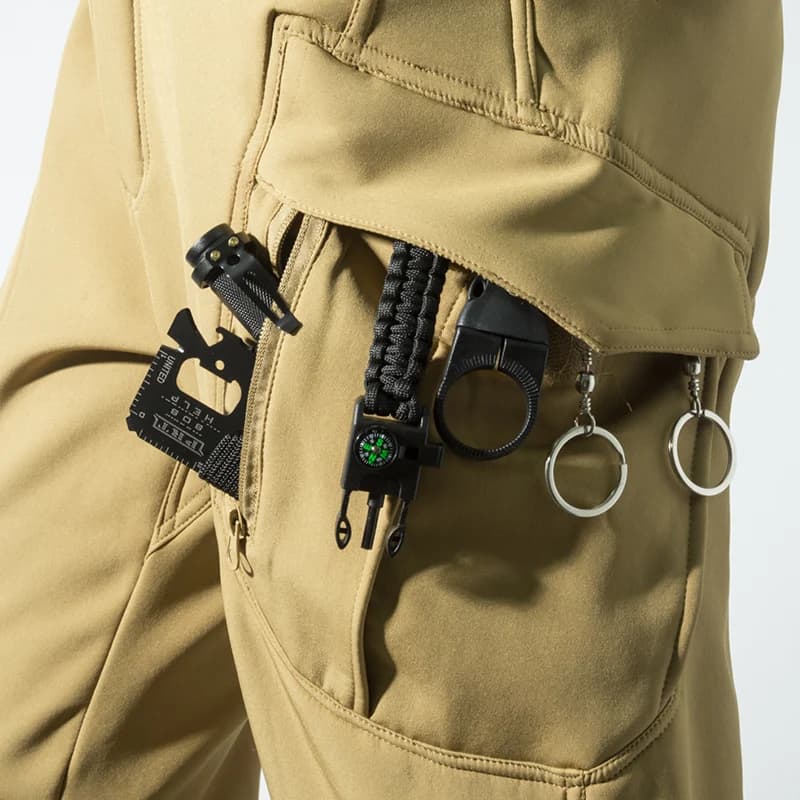 Pantalon pêche hiver polaire softshell homme cargo - Chasse trekking camping qualité M-5XL