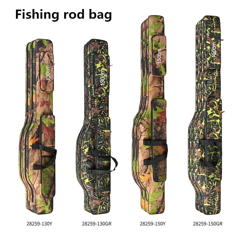 Sac double épaule pliable 1.3m/1.5m pour cannes mer grande capacité, rangement outils pêche extérieur