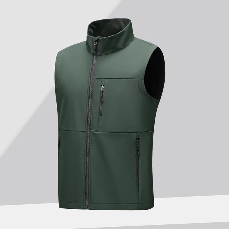 Veste polaire technique sans manches pour pêche hivernale - Vêtement chaud imperméable coupe-vent homme