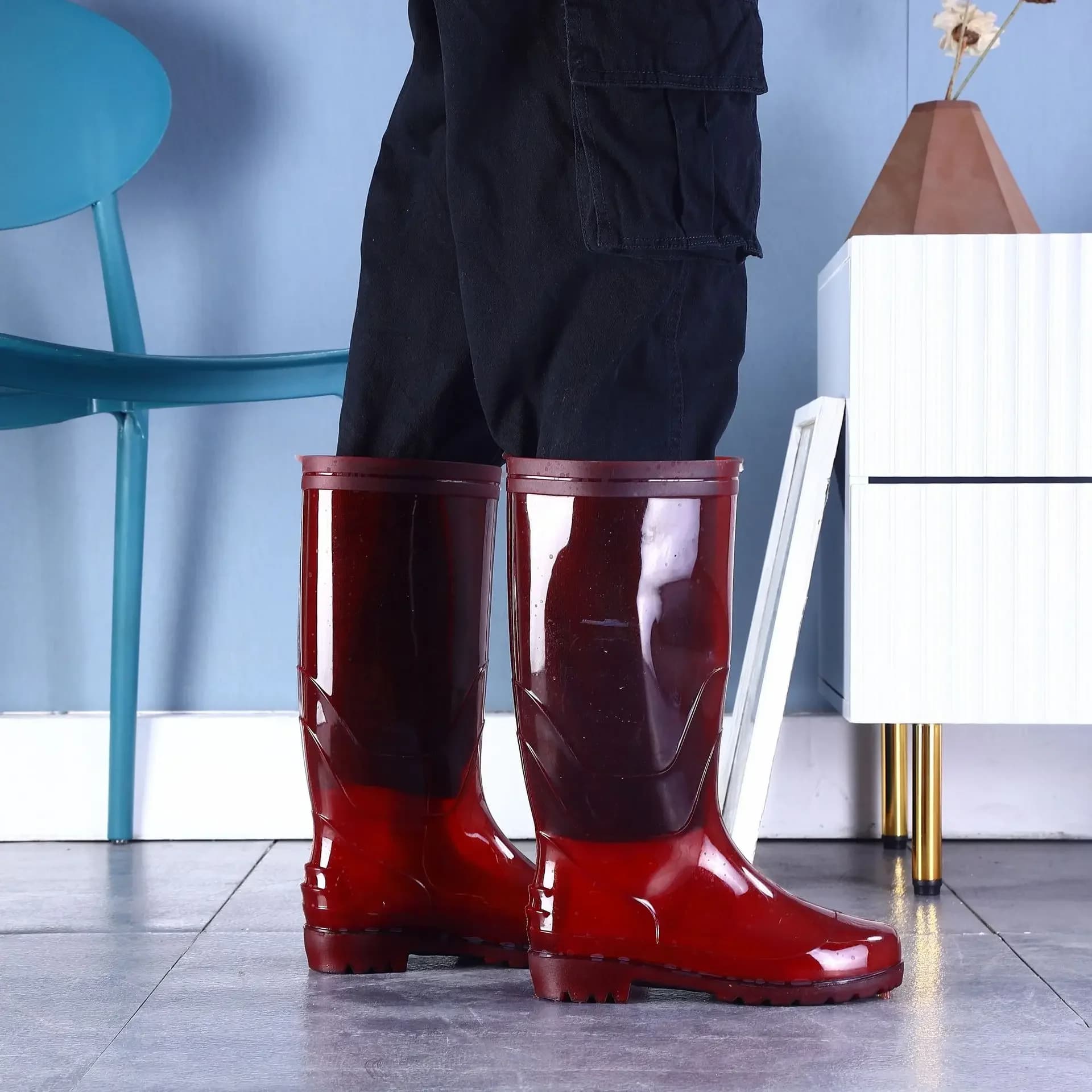 Bottes de pluie longue tige séchage rapide chaussures aquatiques gros lot homme chantier moulage