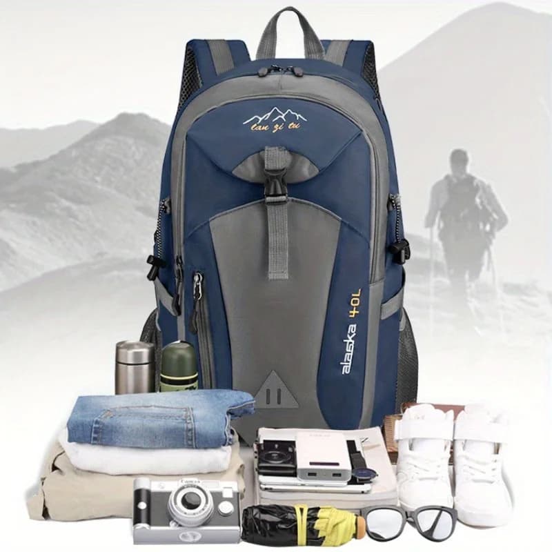 Sac randonnée pêche 40 litres homme femme grande capacité rangement matériel pêche trekking aventure