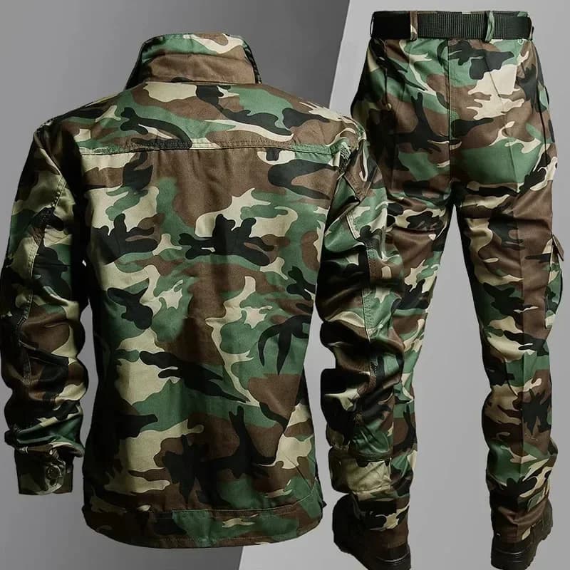 Ensemble tactique printemps automne pêche chasse multi-poches résistant camping homme
