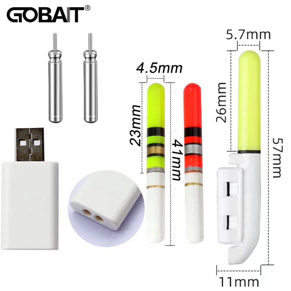 Flotteur lumineux LED pour pêche de nuit - Bâton lumineux rechargeable USB 3.6V