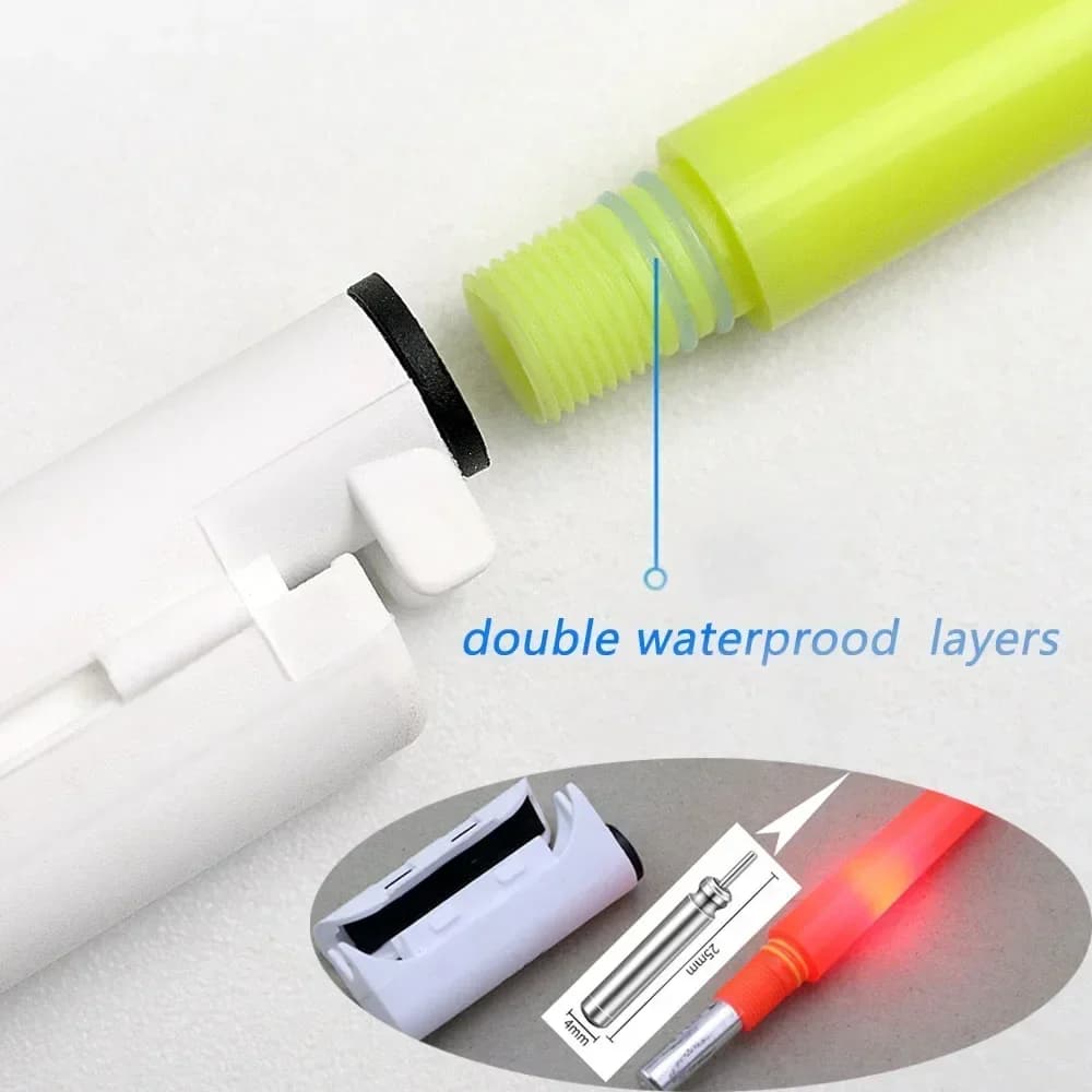 Canne à pêche lumineuse CR425 étanche avec batterie lithium 3.6V et recharge USB pour la pêche de nuit