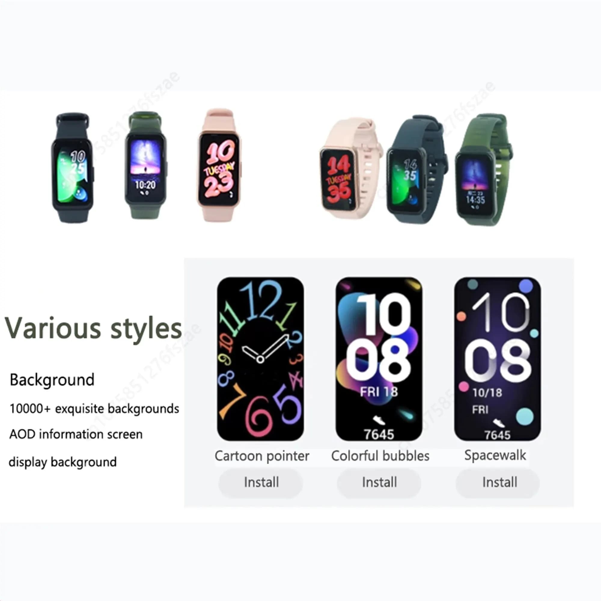Bracelet connecté HUAWEI Band 8 original - Écran AMOLED 1.47", SpO2 24h, autonomie 2 semaines smartband