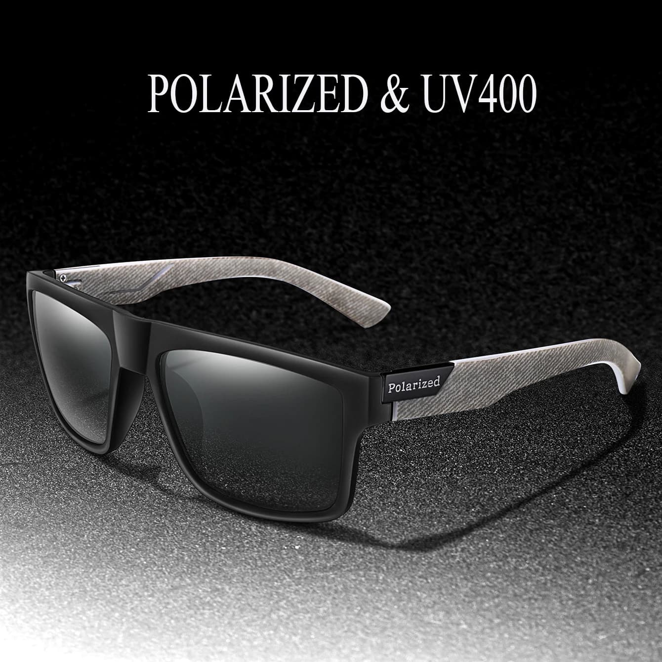 Lunettes de pêche polarisées TAC UV400 pour hommes - Vision HD anti-vent vintage sport