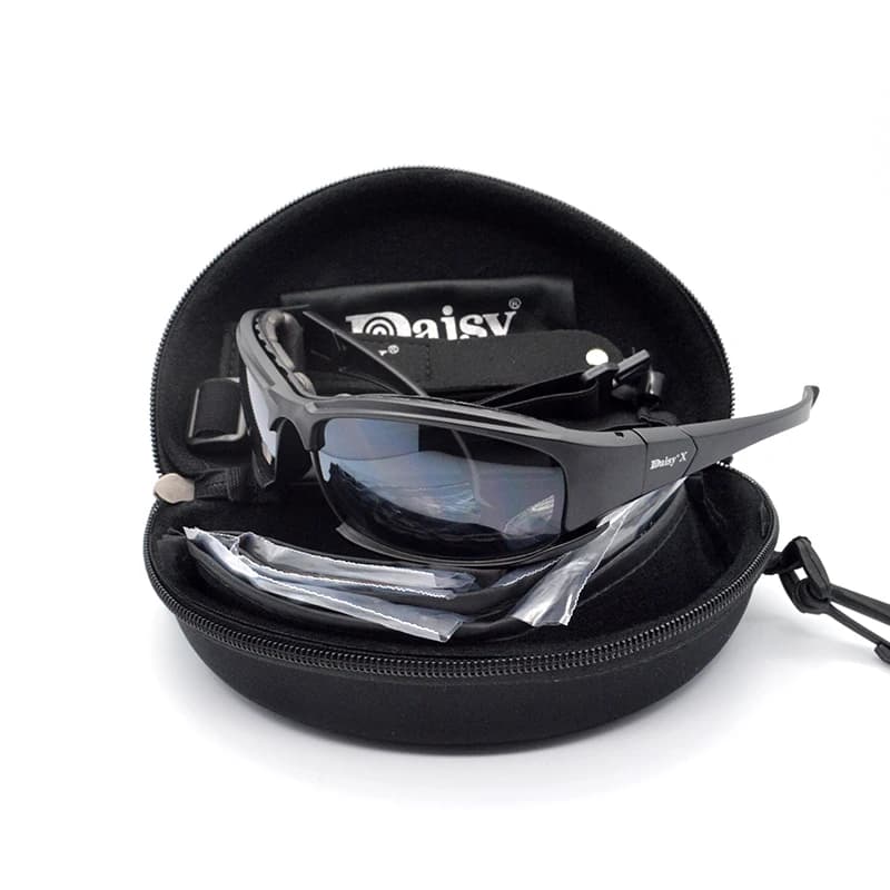 Lunettes tactiques polarisées militaire hommes - 4 lentilles chasse randonnée tir box original
