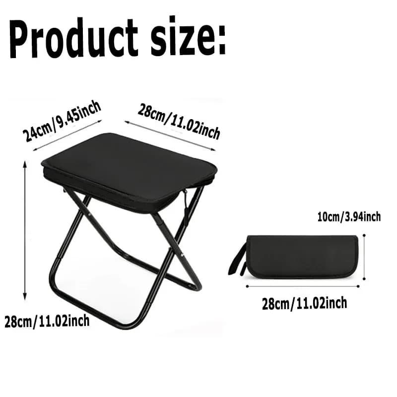 Petit tabouret pliant ultraléger pêche randonnée plage jardinage avec sac rangement