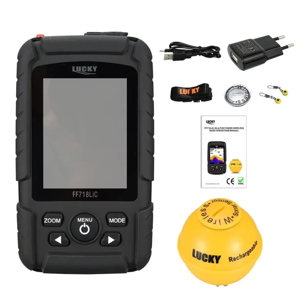 Sonar portable Lucky 45m avec lampe attractive - Détecteur de poissons sans fil étanche FF718LiC-WLA