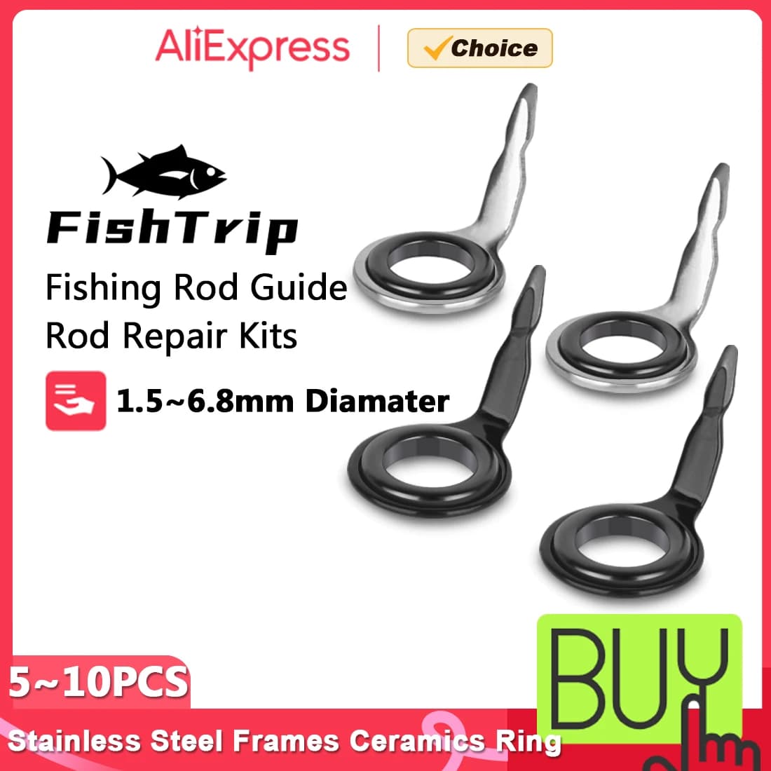 Kit réparation anneaux micro guides single foot 5-10 pièces light spinning casting fly rod - FishTrip