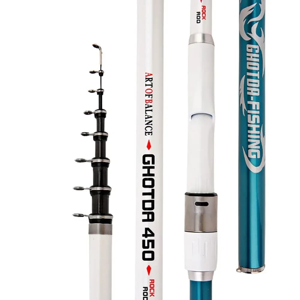 Canne télescopique carbone portable 3.6-6.3m puissance M - Pêche mer bateau rock voyage robuste