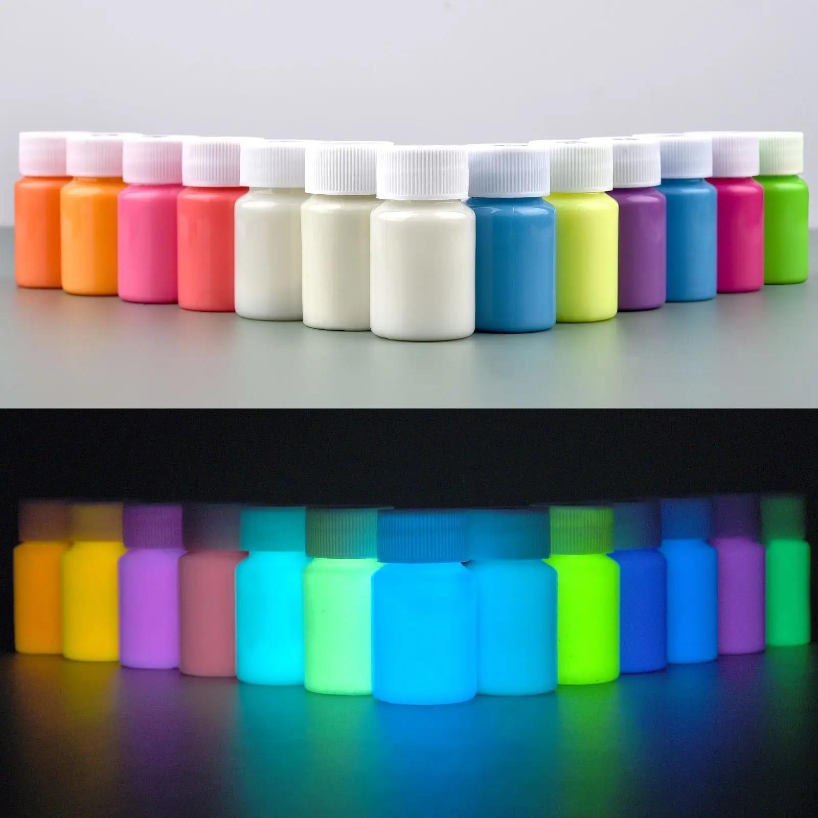 Peinture acrylique fluorescente longue durée 20/30g pour pêche nocturne - Pigment lumineux auto-éclairant