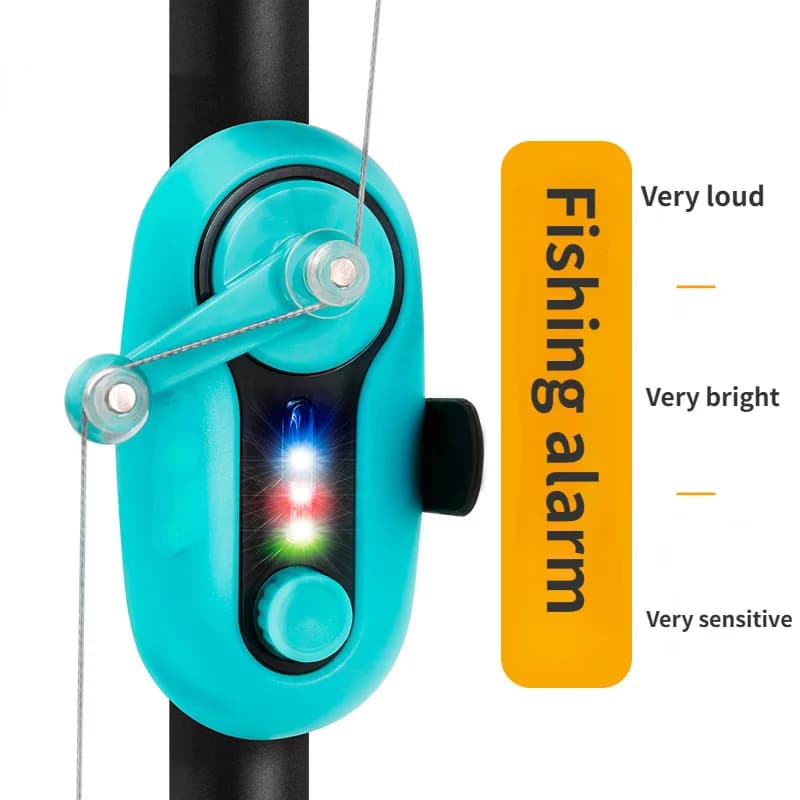 Alarme électronique buzzer avec lumière et son pour pêche à la carpe - Clip de canne et outil à clochette