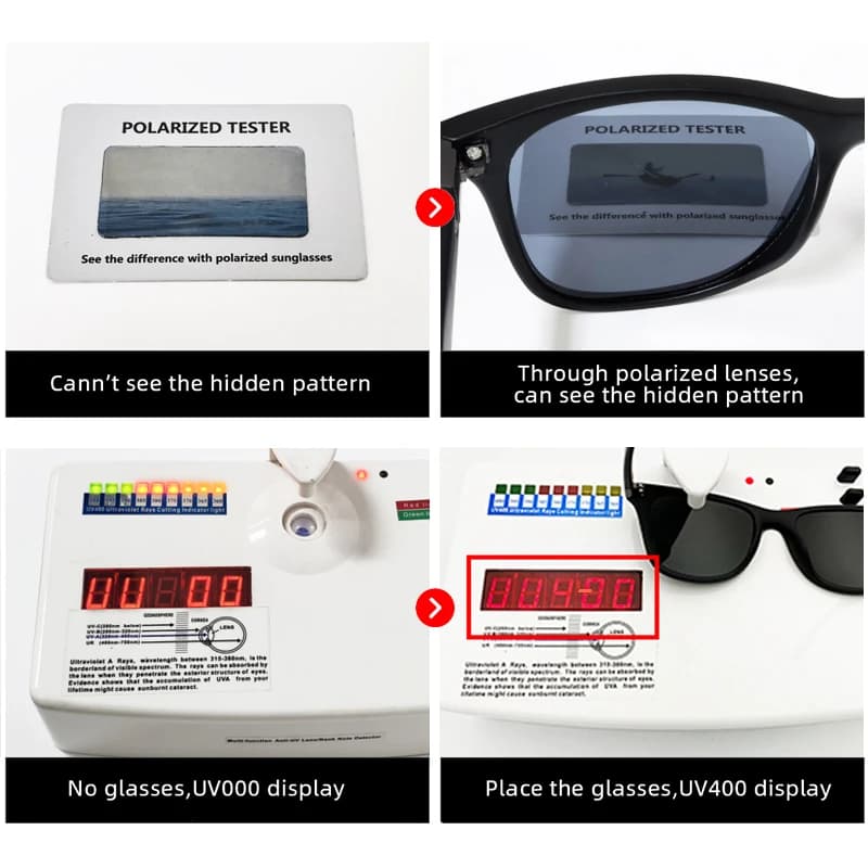 Lunettes de soleil polarisées classiques carrées pour conduite voyage - Protection UV400 unisexe