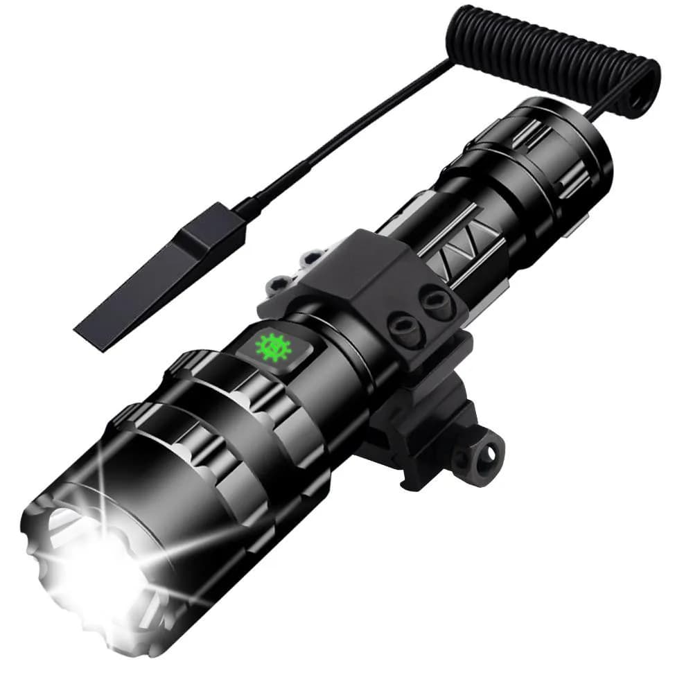 Lampe torche tactique LED rechargeable étanche pour reconnaissance nocturne et pêche