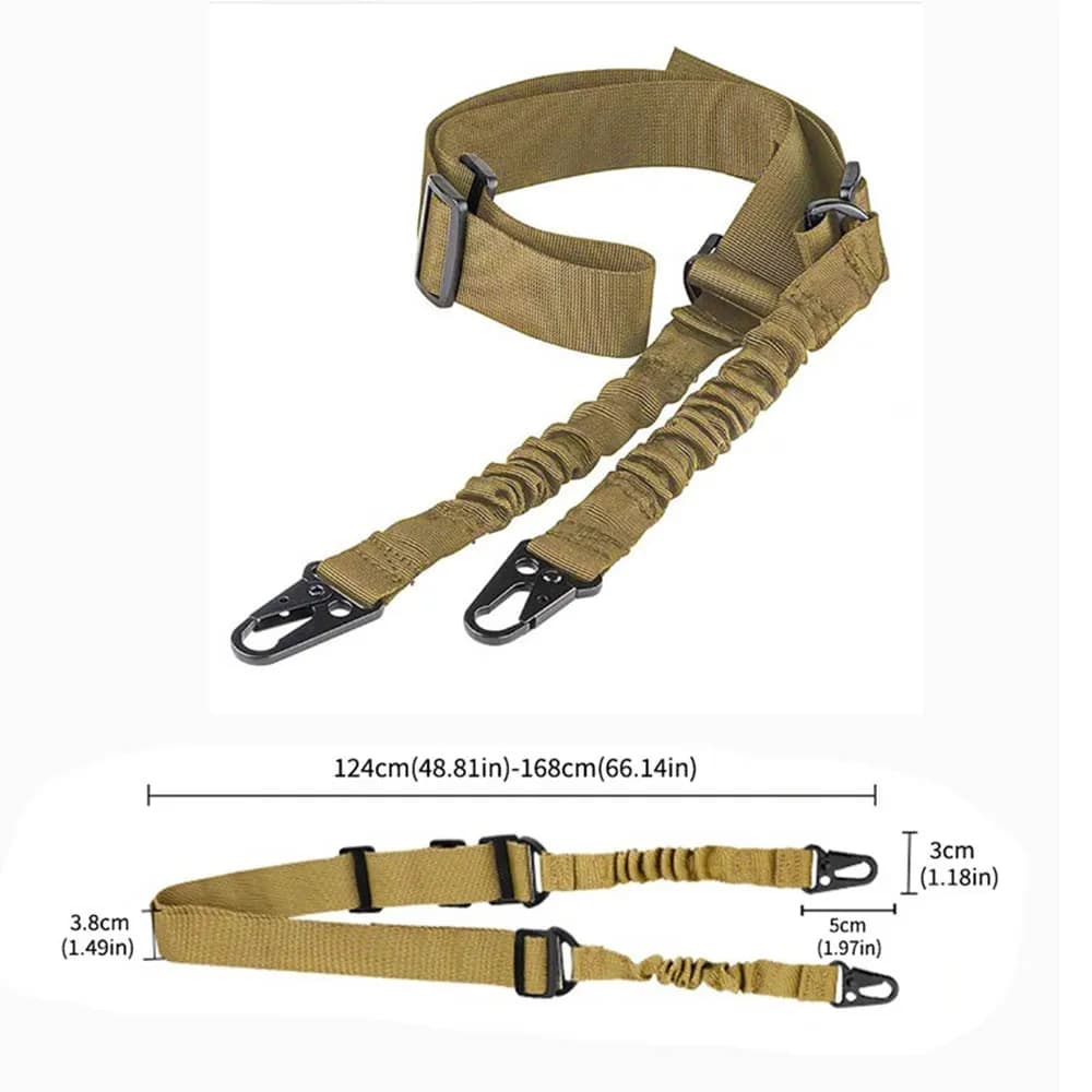 Bretelle épaule deux points pour fusil de chasse avec boucle métal ajustable aventure pêche outdoor