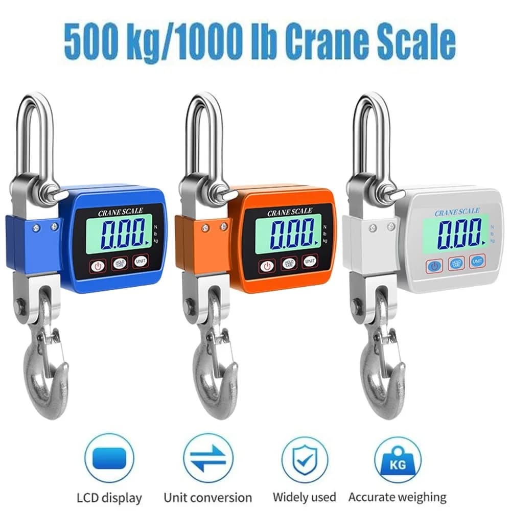 Balance pêche numérique industrielle 500kg avec crochet - Pèse-bétail chasse extérieur durable précis