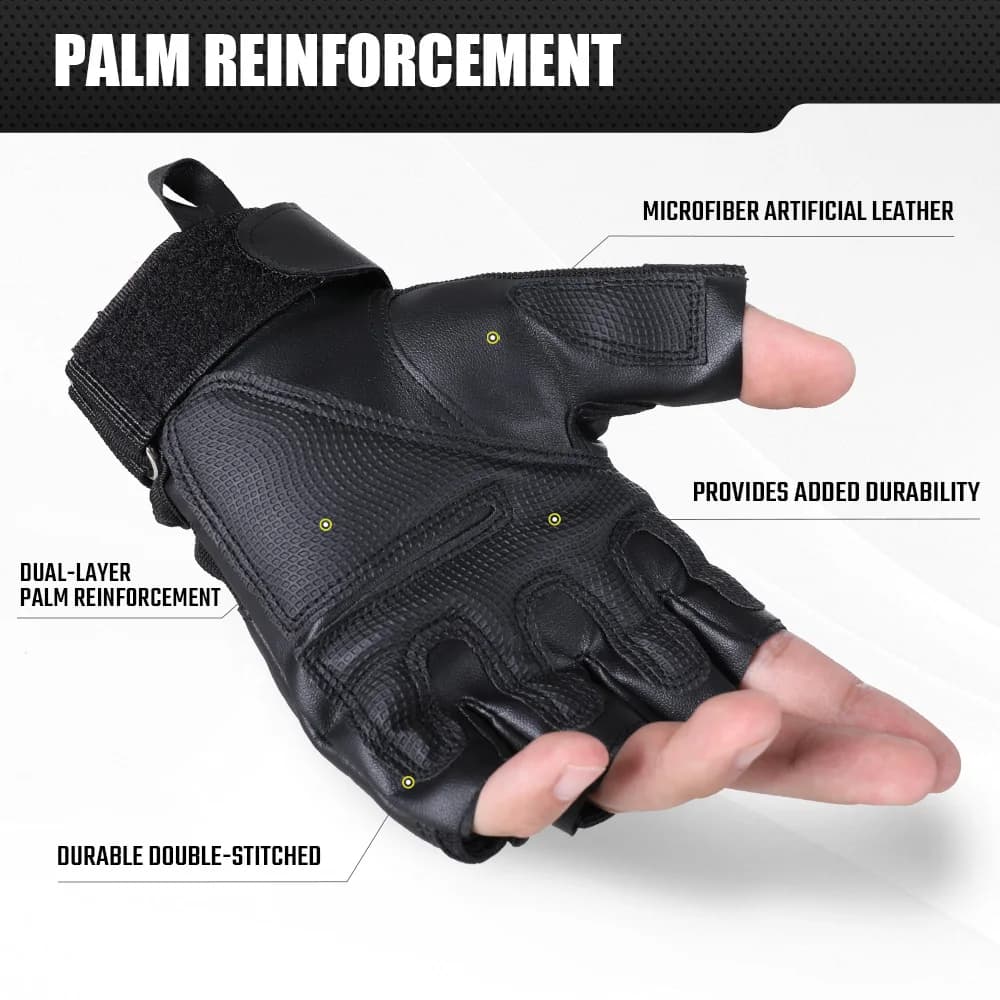 Gants mi-doigts avec protection rigide pour pêche sportive et outdoor - Hommes actifs