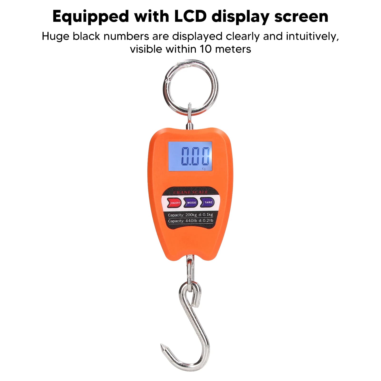 Pèse-bagages numérique portable 200kg LCD - balance accrochable précise multifonction pour pêche et voyage