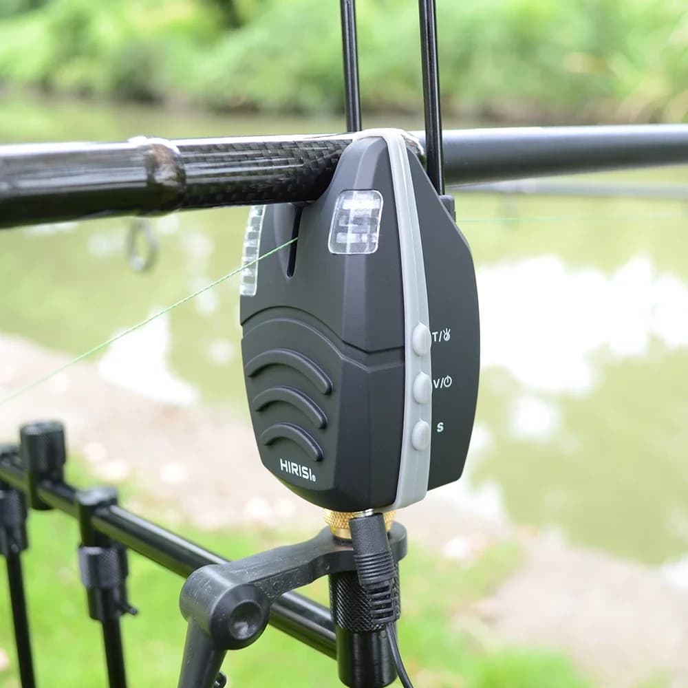 Alarme de touche étanche Hirisi B1139 pour pêche à la carpe avec barre anti-accrochage et bande LED roulante