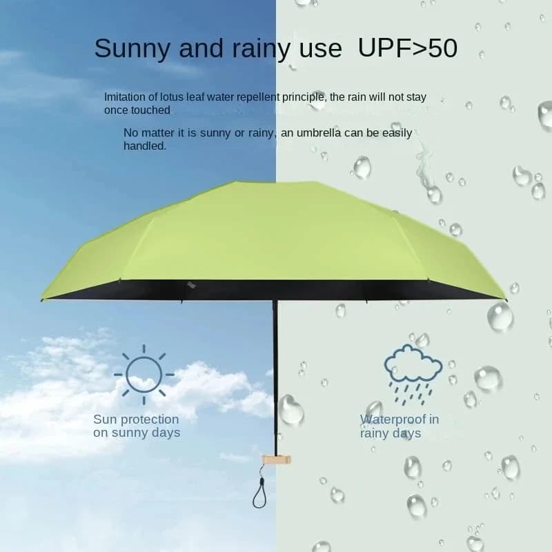 Parapluie poche UPF50+ portable pluie soleil protection UV voyage pêche France