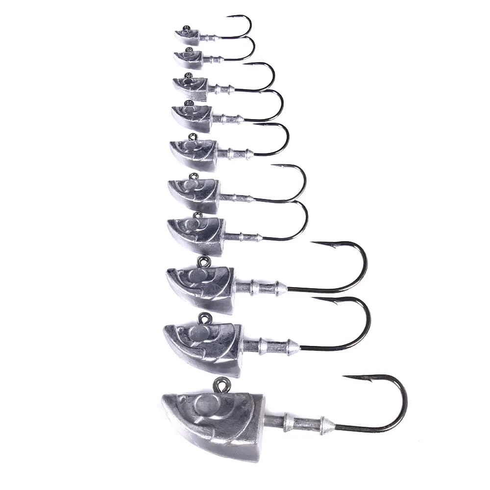 Big Jig Head Long Hook Heavy Triangle Head pour leurres souples et vers - Hameçon pêche robuste