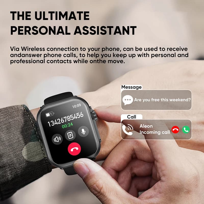 Bracelet connecté iOS Watch Ultra 2 SE - Écran AMOLED, GPS, 1000mAh, étanche sport - Homme femme