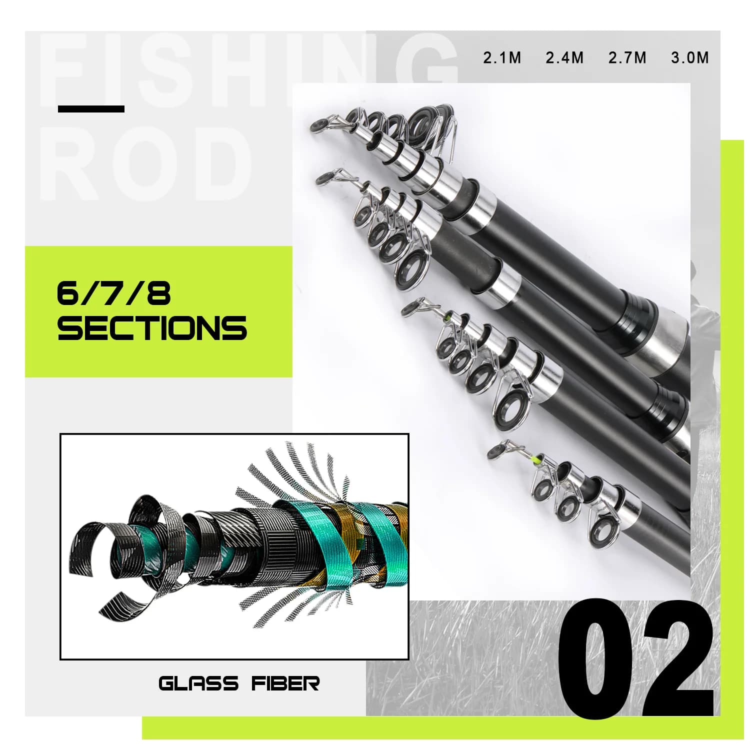 Canne Sougayilang Carbon Fishing Rod 2.1-3.0m Telescopic Baitcasting Rod Portable Leisure Saltwater Fishing