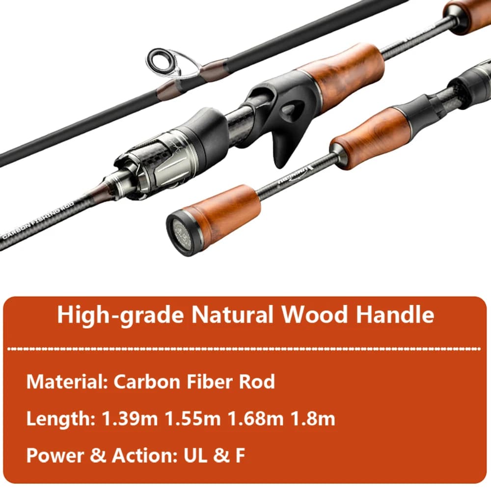 Canne ultralight carbone 2 sections pour carpe truite perche pêche leurres lac rivière