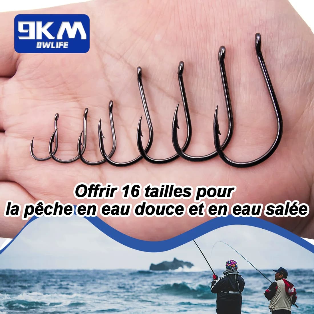 Hameçons de pêche Iseama 9KM pour carpe et mer, 50 à 200 pièces, hameçons circle à