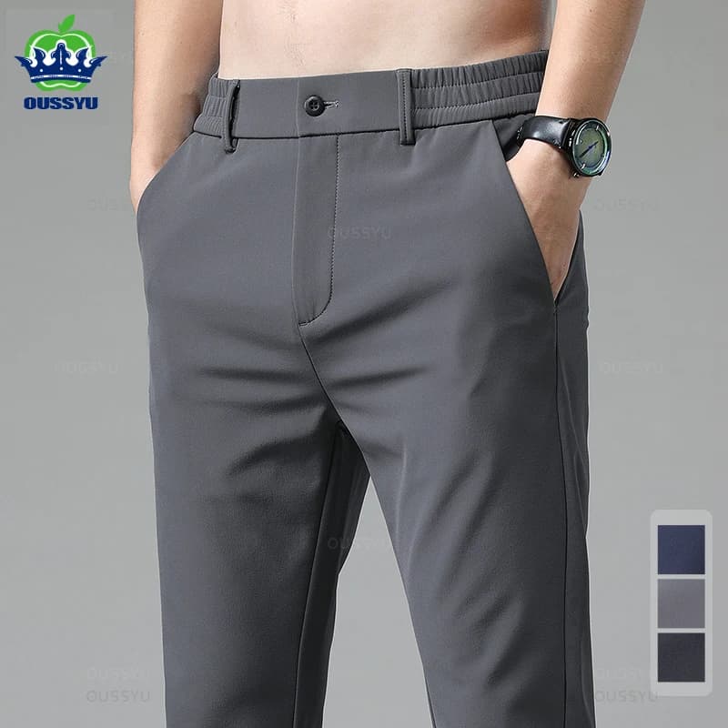 Pantalon stretch slim automne pêche urbaine élégant confortable hommes business casual
