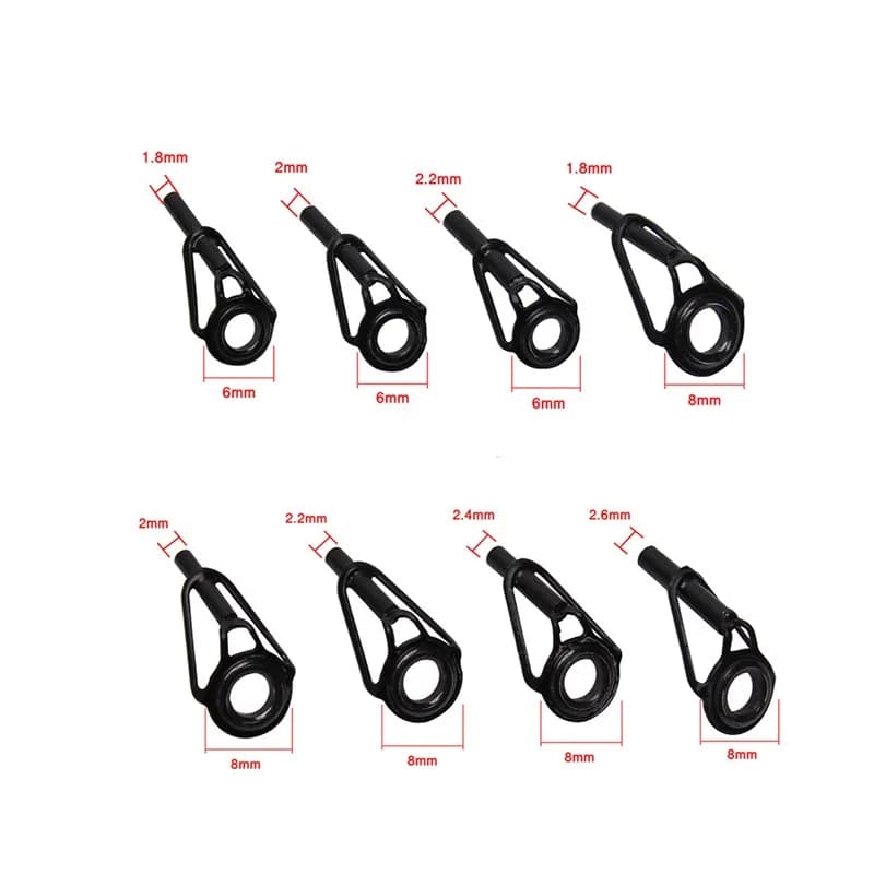 Kit réparation 80 pièces anneaux guides canne pêche céramique TS acier inoxydable DIY