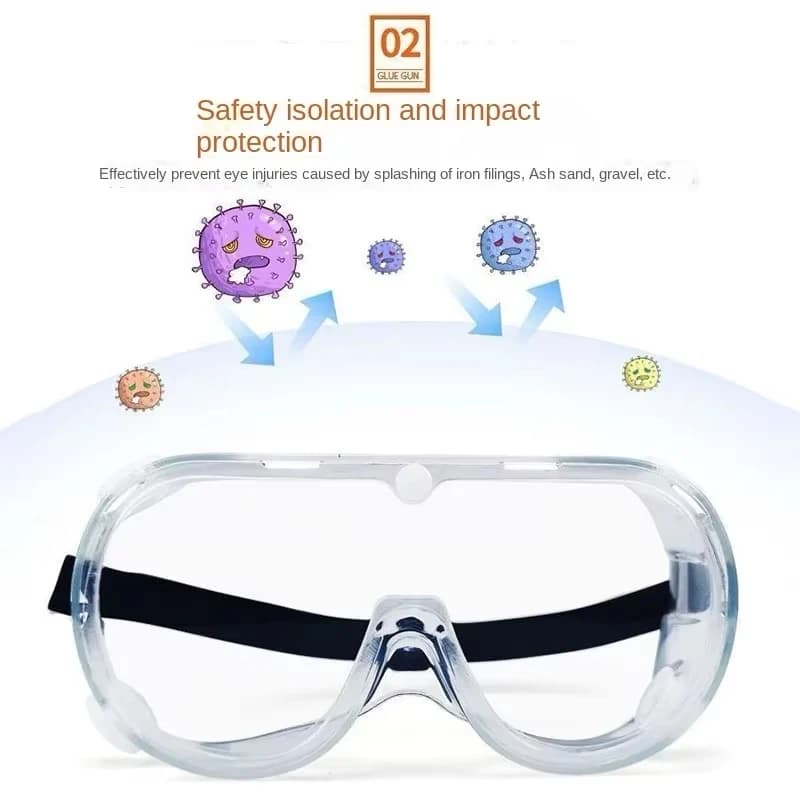 Lot de 2/10 lunettes de protection professionnelles anti-buée - Travail, laboratoire, parc aquatique étanches