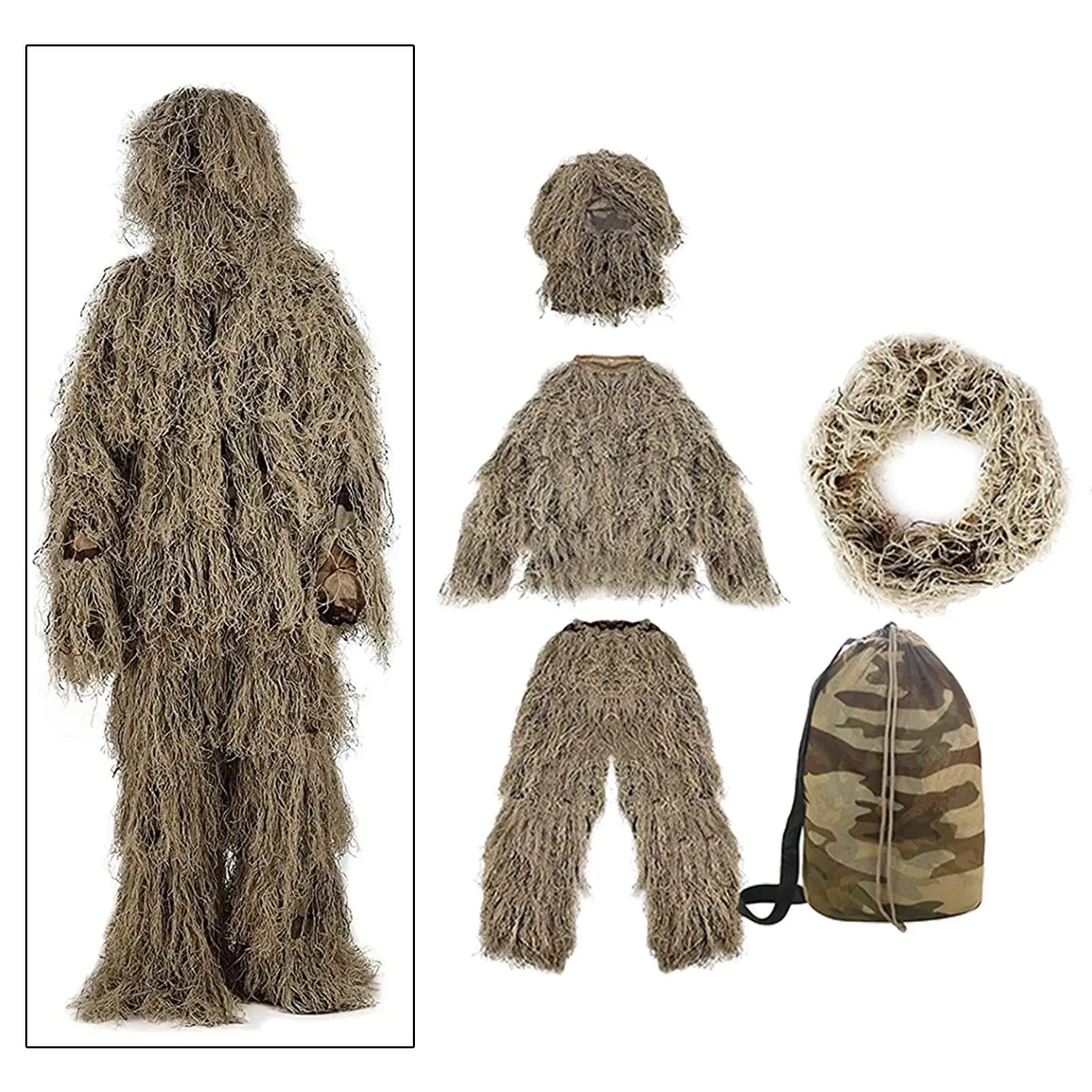 Ensemble Ghillie bois avec sac - déguisement observation oiseaux chasse dinde pêche jardinage