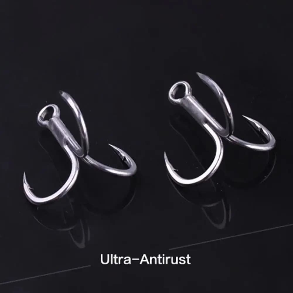 Hameçons triples anti-rouille 4X intensifiés 5-8 pièces - acier haute carbone mat fishing tackle