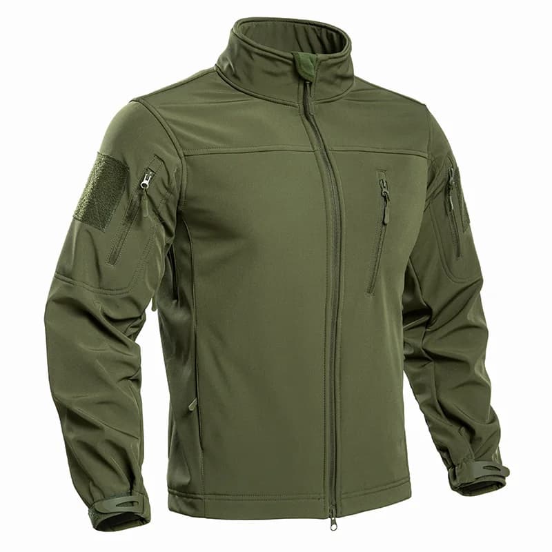 Veste Softshell tactique homme doublée polaire - Imperméable coupe-vent à fermeture complète pour randonnée