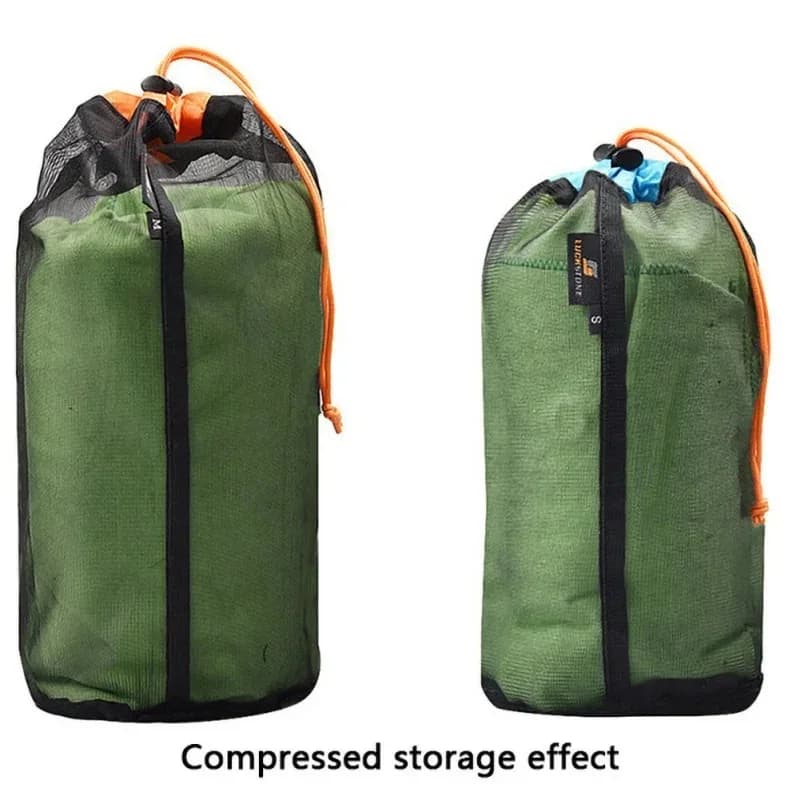 Sac de compression mesh ultraléger pour équipement pêche sport camping randonnée outdoor