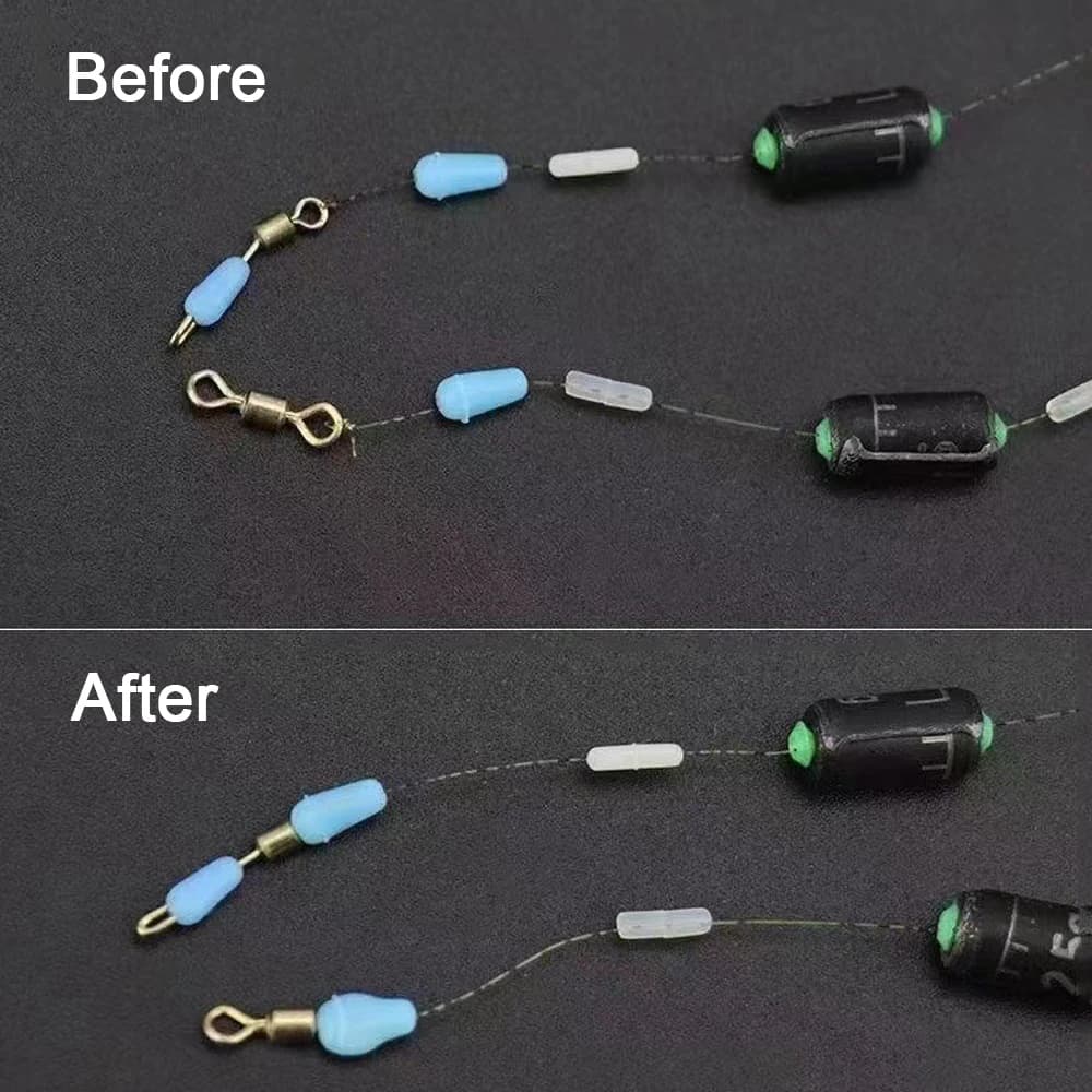 50 pièces stoppers ovales silicone anti-emmêlement pour pêche à la carpe et mouche - accessoire flotteur