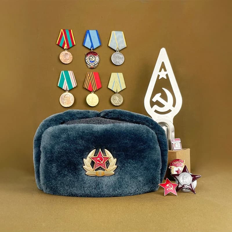 Chapeau ushanka russe tactique hiver - Bonnet pêche chasse chaud coton gris pour pêche froide