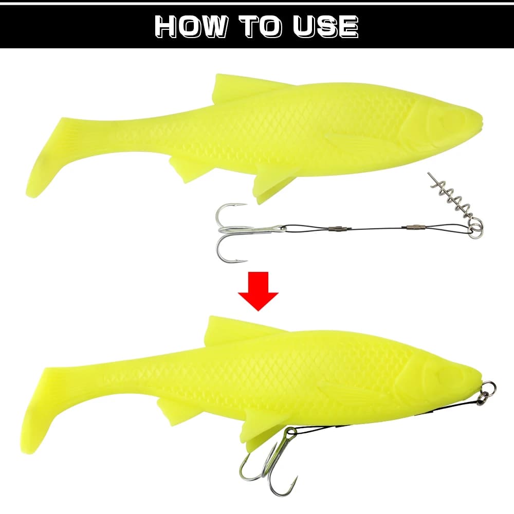 Montage pêche carnassiers avec hameçons triple acier inoxydable 3 pièces pour brochet perche sandre