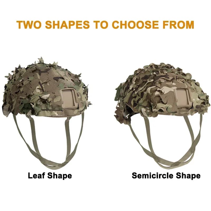 Housse casque 3D camouflage feuilles découpées laser mesh pour paintball parachutisme chasse accessoire airsoft