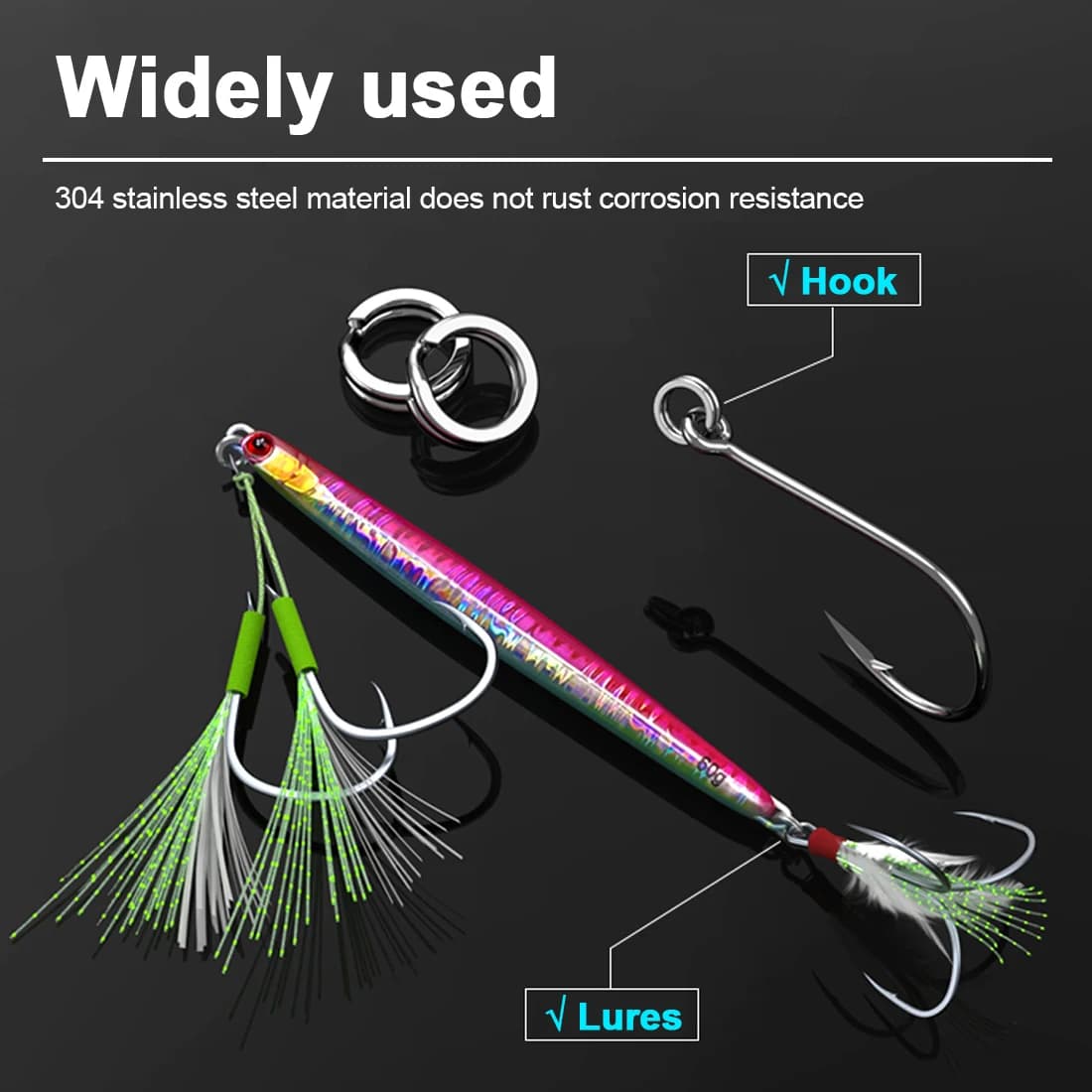 FishTrip anneaux split rings 30 à 200 pièces acier inoxydable pour leurres et hameçons