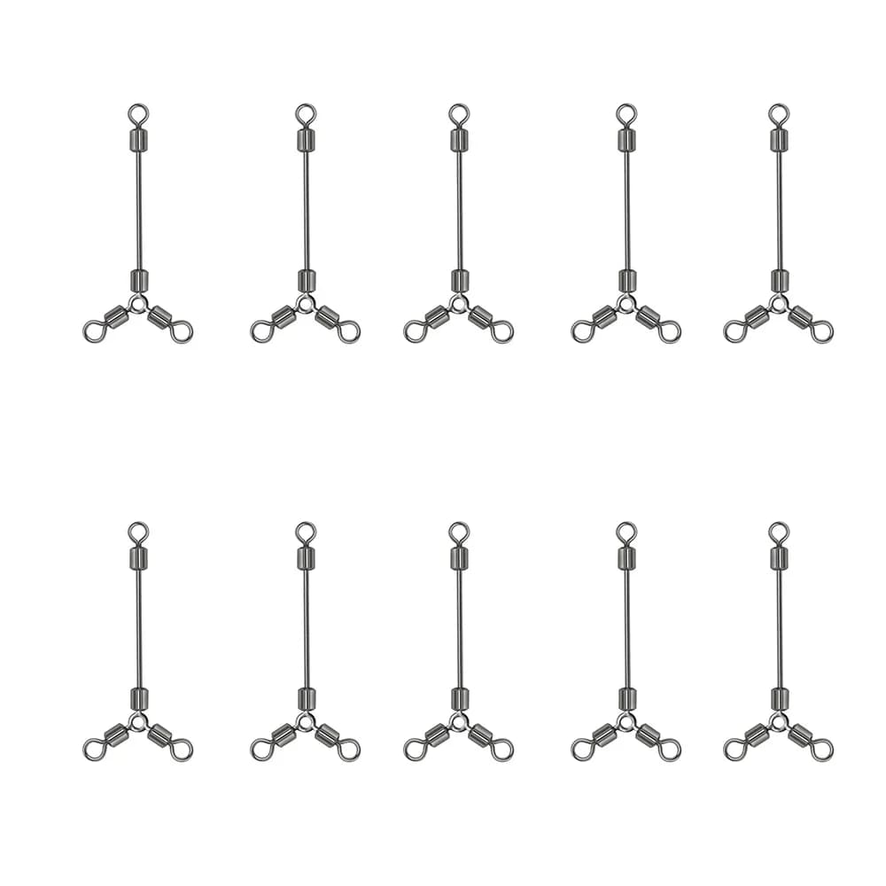 10 connecteurs à roulement à billes 3 voies pour pêche en mer - accessoires hameçons résistants à la corrosion
