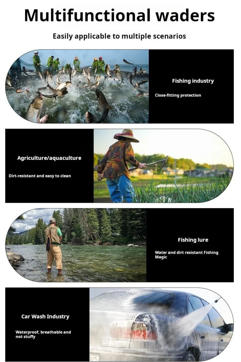 Pantalon de pêche waders intégrés bottes, imperméable professionnel résistant aux fissures, coupe 3D