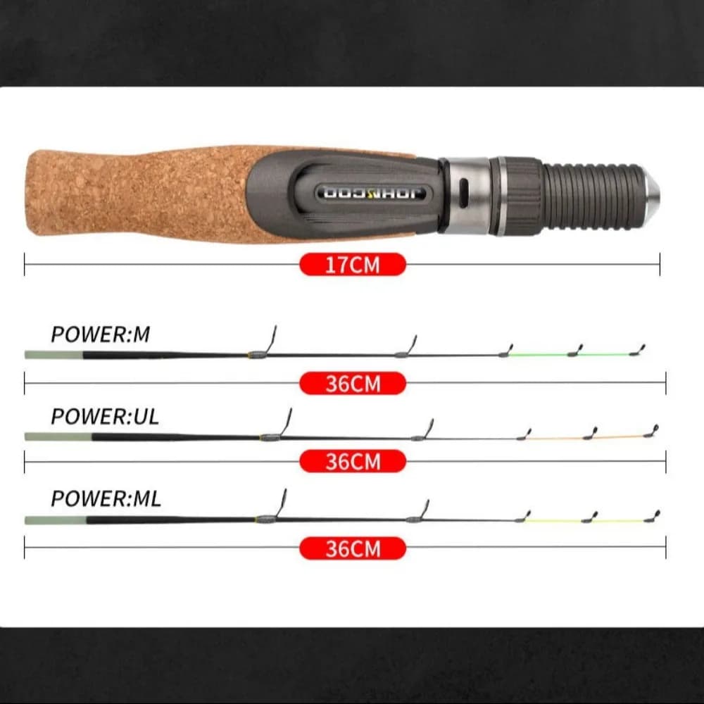 Canne à pêche glace télescopique hiver 2023 carbone UL ML - Pén rod spinning pour pêche sur glace rivière étang