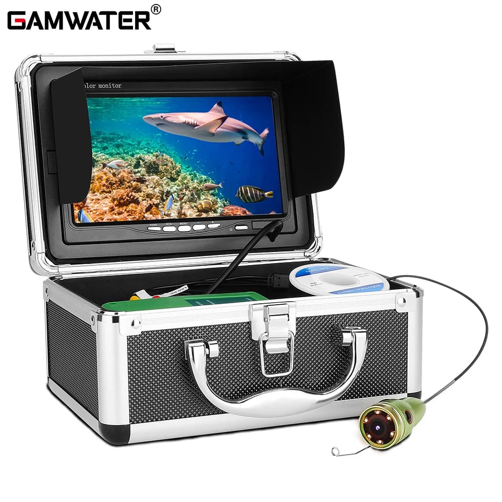 Kit caméra vidéo sous-marine GAMWATER 1000TVL avec écran 7 pouces et LED IR/blanc pour pêche sur glace